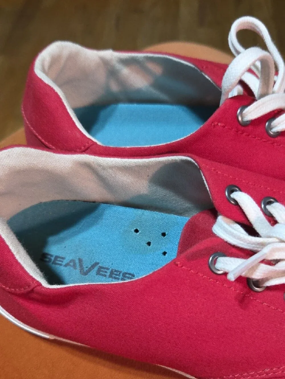 SeaVees Palm Ave Plimsol Sneakers - Cherry